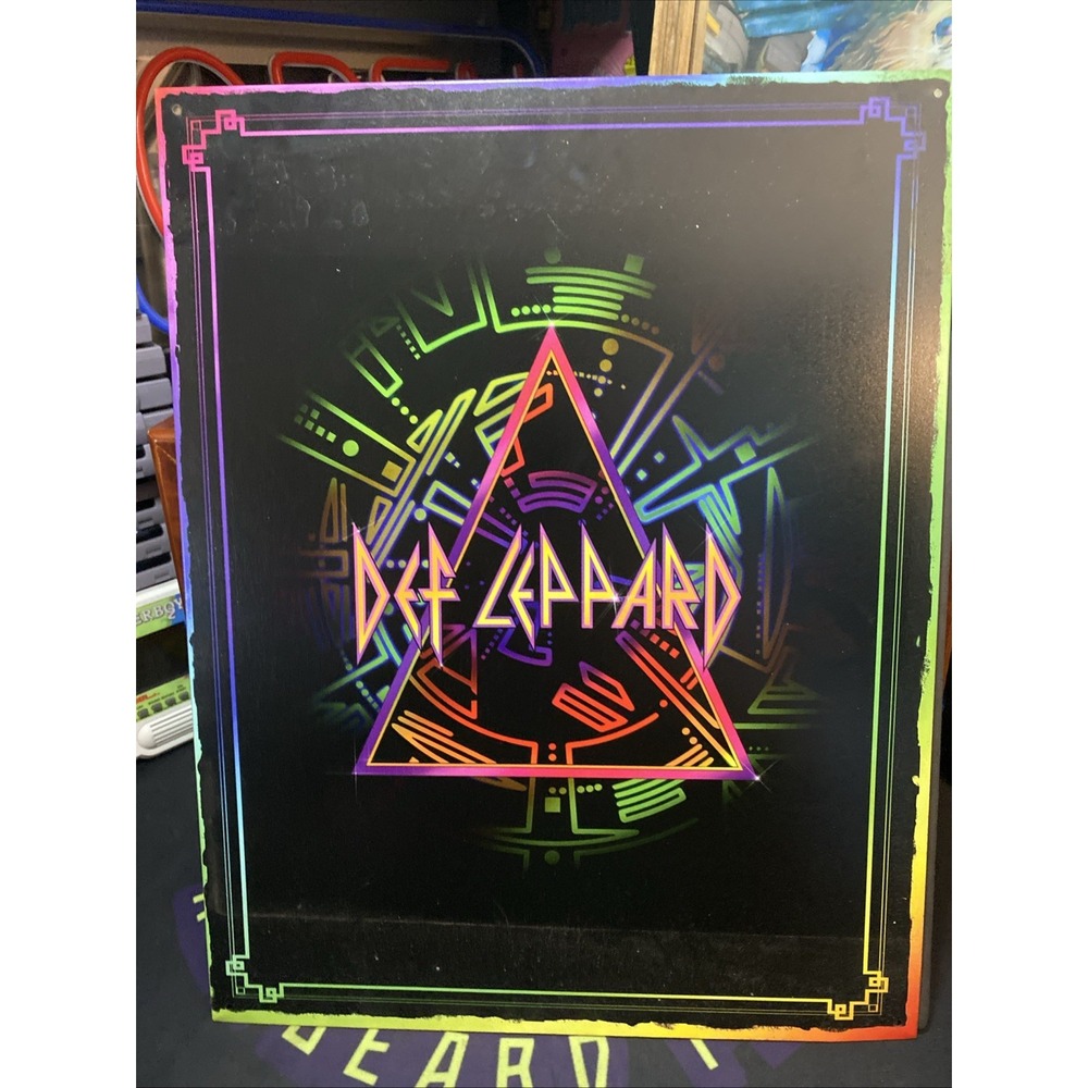 Def Leppard Pyromania Tour Style Metal Tin Sign 12.5in x 16in
